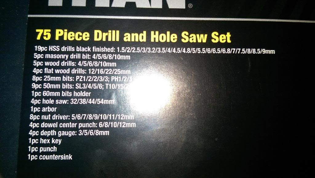 Titan hole deals saw set